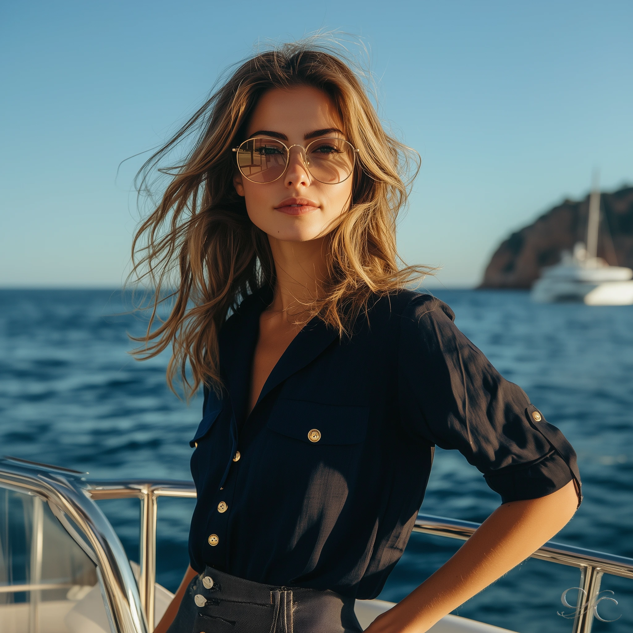 standing on a boat enjoying the ocean breeze and beautiful scenery