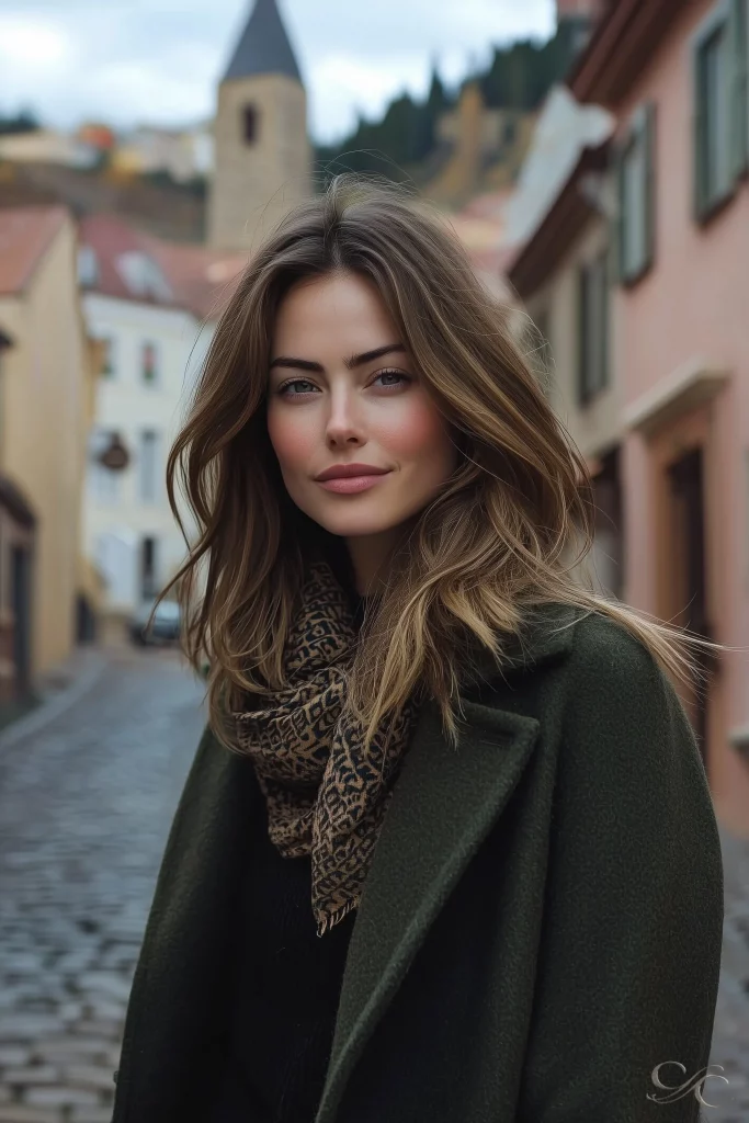 Camille stands on one of the many cobblestone streets of Ribeauvillé, the first stop after continuing the on the Alsace Wine Route
